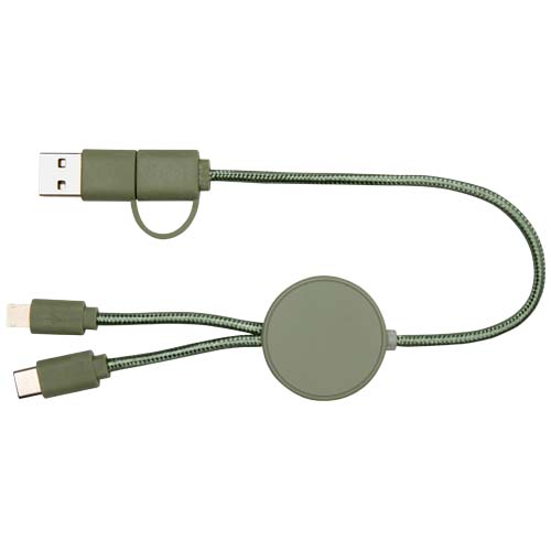 Citala kabel do synchronizacji danych i szybkiego ładowania 5 w 1 27 W o długości 30 cm z tworzyw sztucznych pochodzących z recyklingu Melanż zielony 12442762 (3)