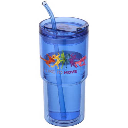 Kubek plastikowy Archer o pojemności 480 ml z podwójnymi ściankami Królewski niebieski 10096753 (1)