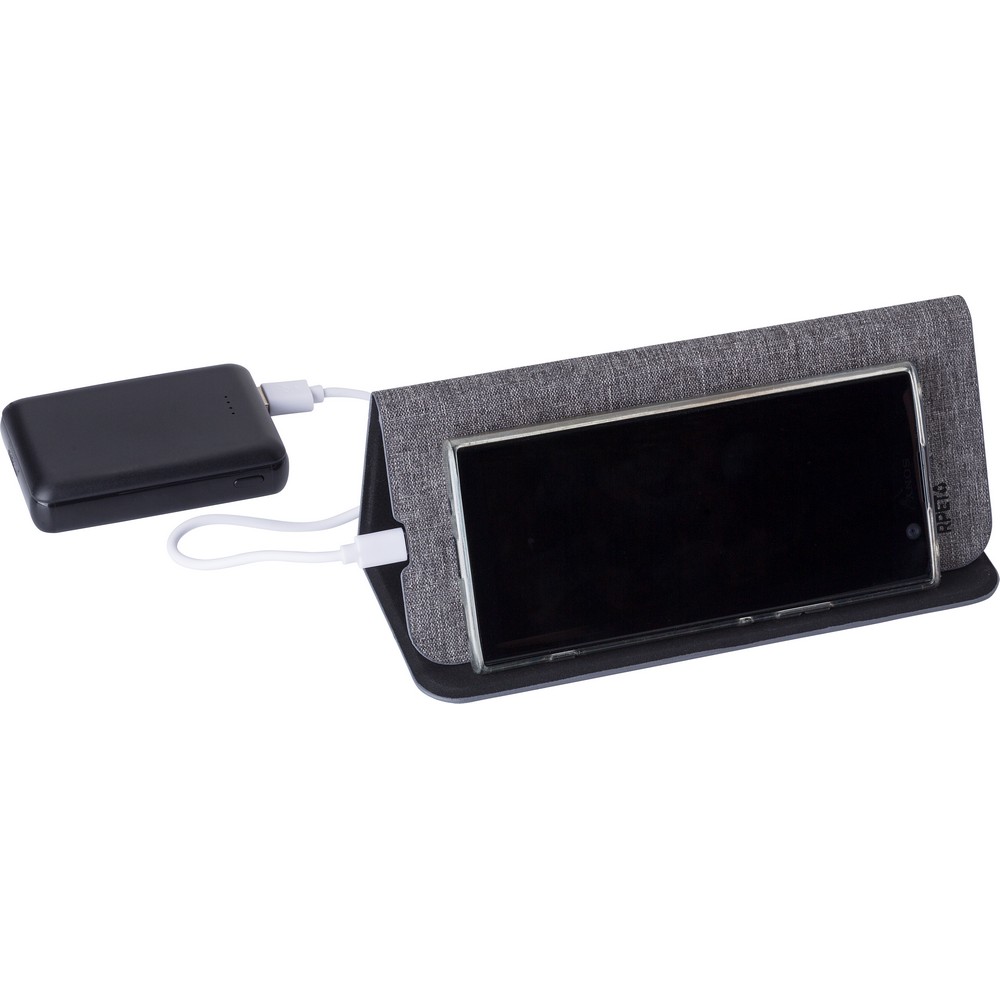Podkładka pod mysz RPET, ładowarka bezprzewodowa 10W Szary V1542-19 (1)