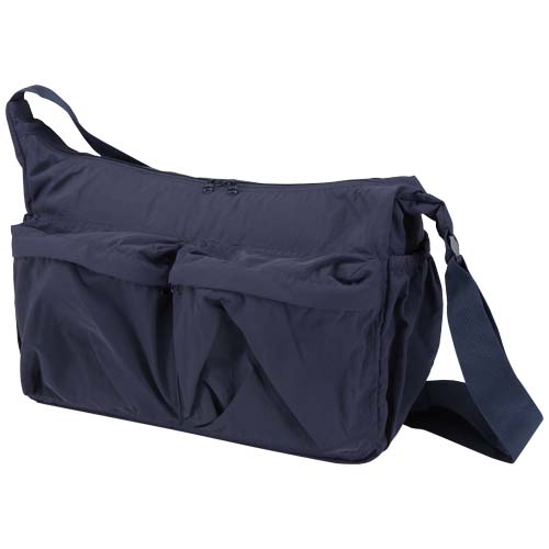 Calli - torba na laptopa o przekątnej 13 cali wykonaa z recyklingowanego nylonu z certyfikatem GRS Granatowy 12081055 