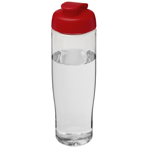 Bidon H2O Tempo® o pojemności 700 ml z wieczkiem zaciskowym Przezroczysty-Czerwony 21004003 