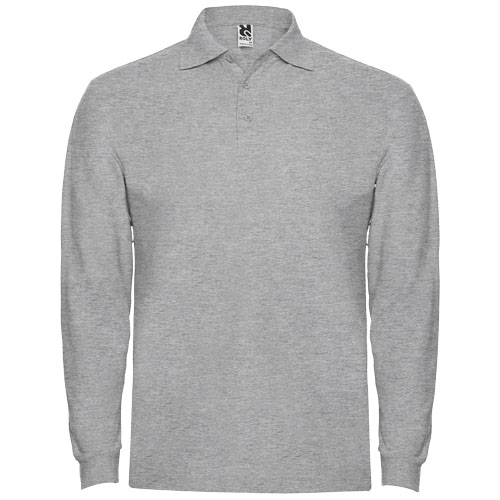 Estrella koszulka męska polo z długim rękawem Marl Grey R66352U5 
