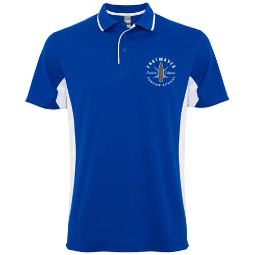 Montmelo koszulka polo unisex z krótkim rękawem Królewski niebieski-Biały R04218C1 (1)