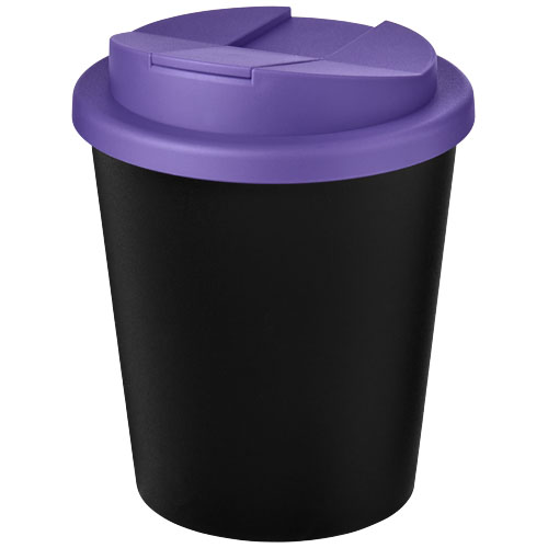 Kubek Americano® Espresso Eco z recyklingu o pojemności 250 ml z pokrywą odporną na zalanie  Czarny-Fioletowy 21045509 