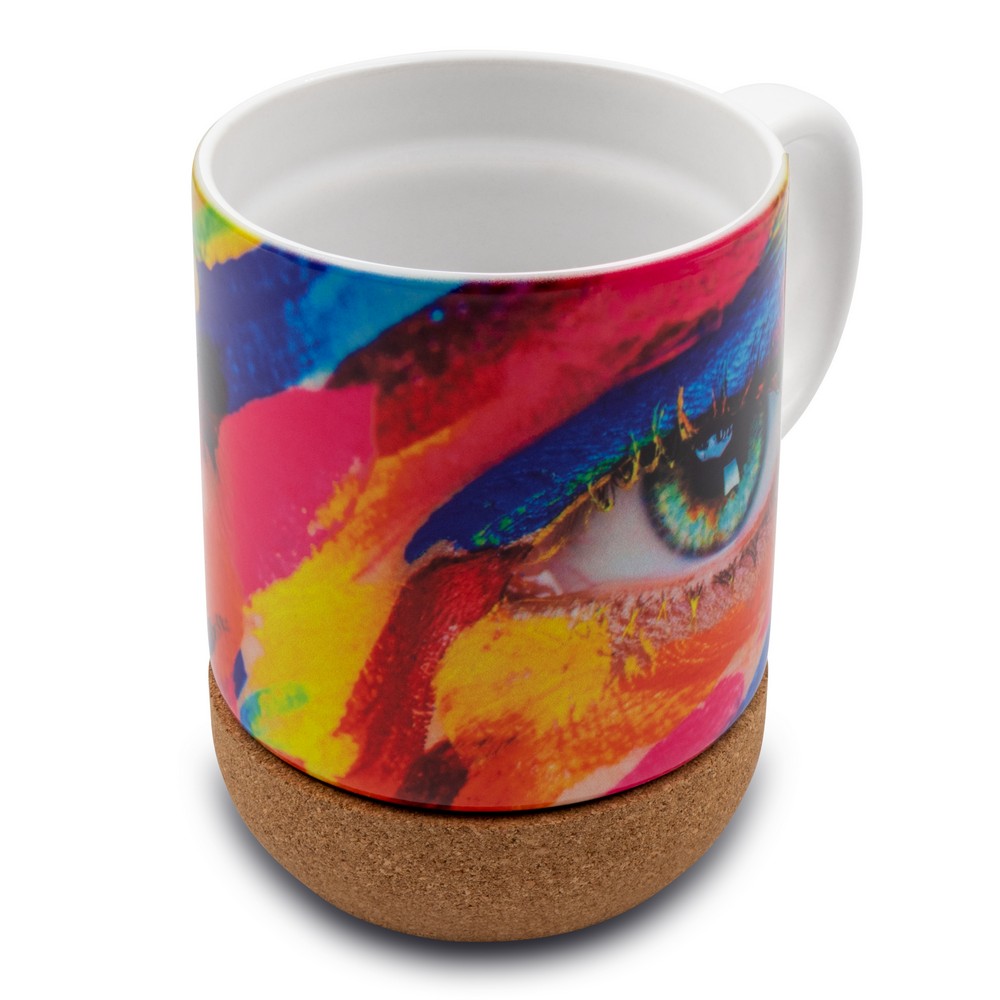 Kubek ceramiczny 370 ml z korkowym elementem | Kate Biały V8297-02 (6)