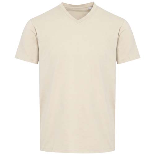 Balfour organiczna koszulka unisex z krótkim rękawem i dekoltem w serek, wykonana z materiału o gramaturze 200 g/m², z certyf Piaskowiec 3966506A (2)