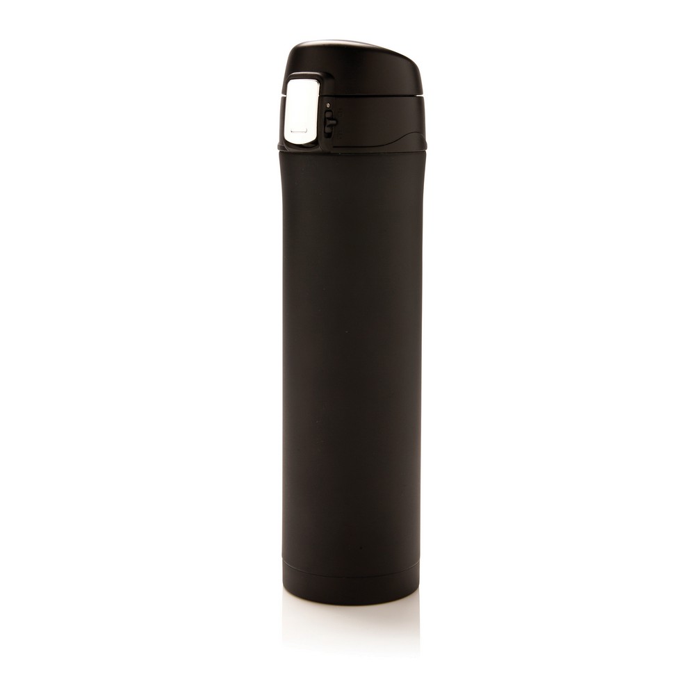 Kubek termiczny 450 ml, stal nierdzewna z recyklingu Czarny P435.501 