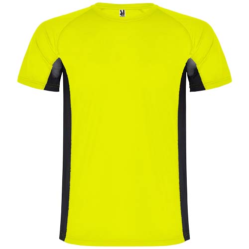 Shanghai sportowa koszulka męska z krótkim rękawem Fluorescencyjny żółty-Czarny R65958Y1 