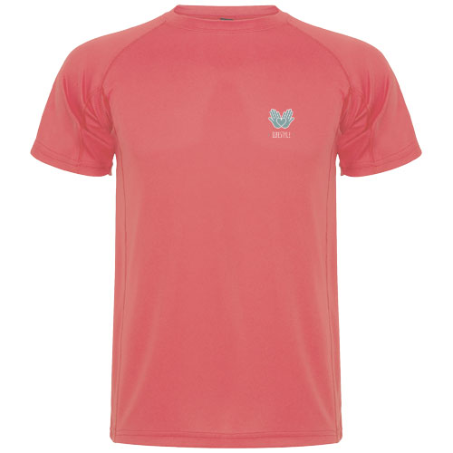 Montecarlo sportowa koszulka dziecięca z krótkim rękawem Fluor Coral K04252KO (1)