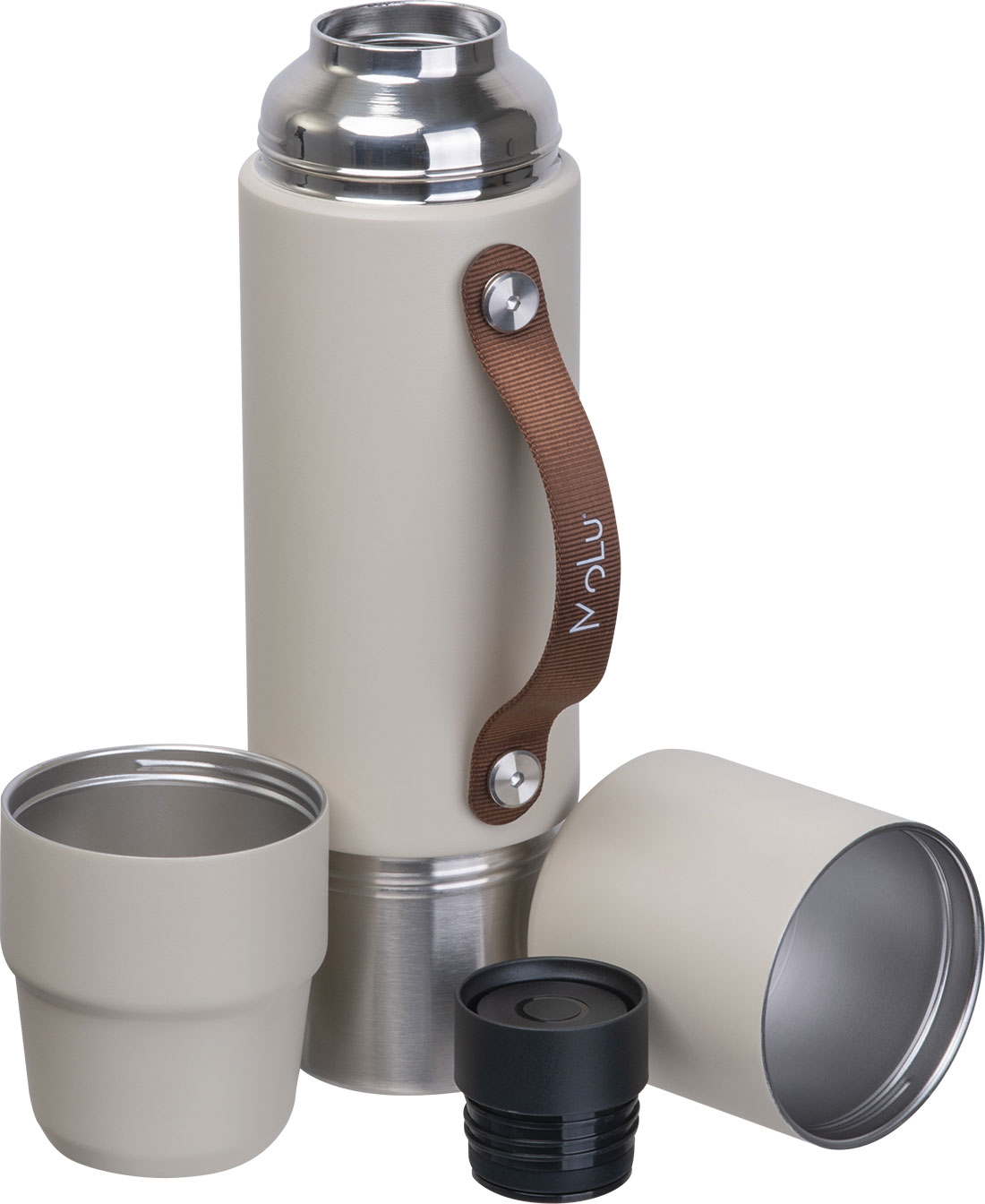 Termos stalowy z recyklingu LE BOURGET MoLu 1000 ml Beżowy 535213 (4)