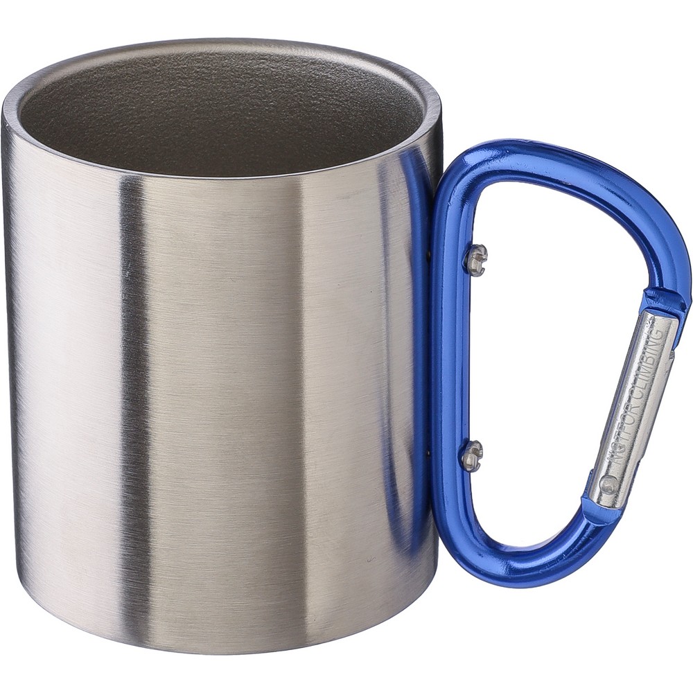 Metalowy kubek 185 ml z karabińczykiem Granatowy V0646-04 (2)