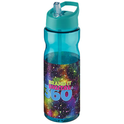 Bidon H2O Base® o pojemności 650 ml z wieczkiem z słomką Akwamarynowy-Akwamarynowy 21004951 (1)