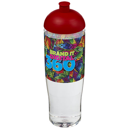 Bidon H2O Tempo® o pojemności 700 ml z wypukłym wieczkiem Przezroczysty-Czerwony 21004203 (1)