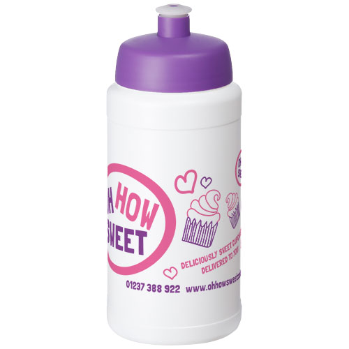 Bidon Baseline® Plus o pojemności 500 ml z wieczkiem sportowym Biały-Fioletowy 21068809 (1)