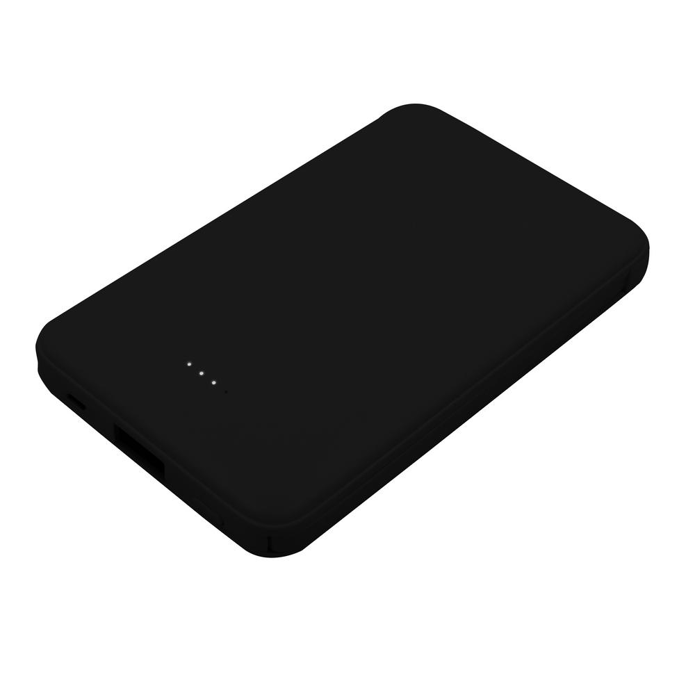 Power bank 5000 mAh ze zintegrowanymi kablami, adapter w komplecie | Presley Czarny V0905-03 (7)