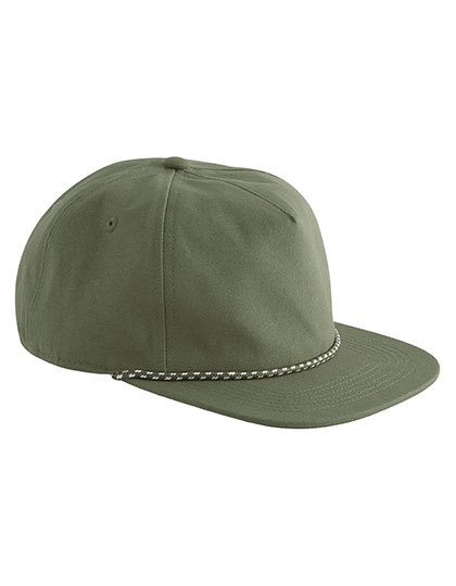 Czapka 5-panelowa z bawełny organicznej ze sznurkiem Olive Green CB864N-1398378 