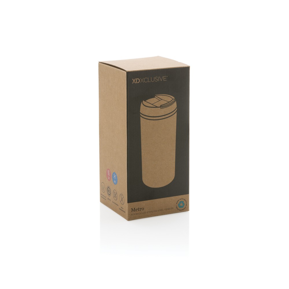 Kubek podróżny 300 ml Metro ze stali nierdzewnej z recyklingu Srebrny P435.042 (7)