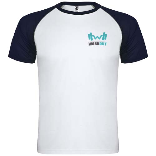 Indianapolis sportowa koszulka unisex z krótkim rękawem Biały-Granatowy R66508A1 (1)