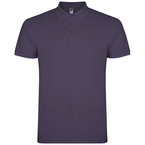 Star koszulka męska polo z krótkim rękawem Liliowy R66382W0 