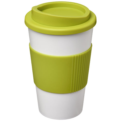 Kubek termiczny z serii Americano® o pojemności 350 ml z uchwytem Biały-Limonkowy 21000211 