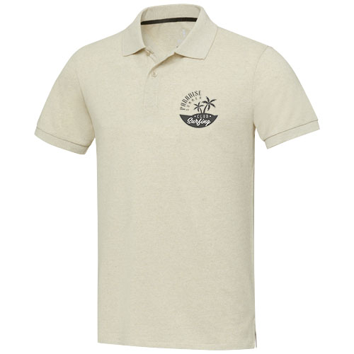 Emerald koszulka polo unisex z recyklingu z krótkim rękawem Oatmeal 37539079 (1)