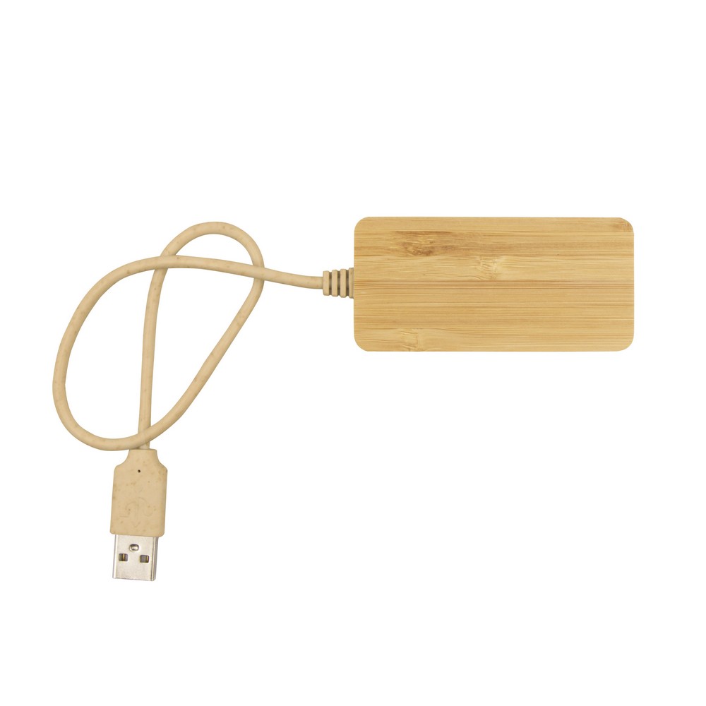 Bambusowy hub USB i USB-C B'RIGHT | Kenzie Drewno V7283-17 (3)