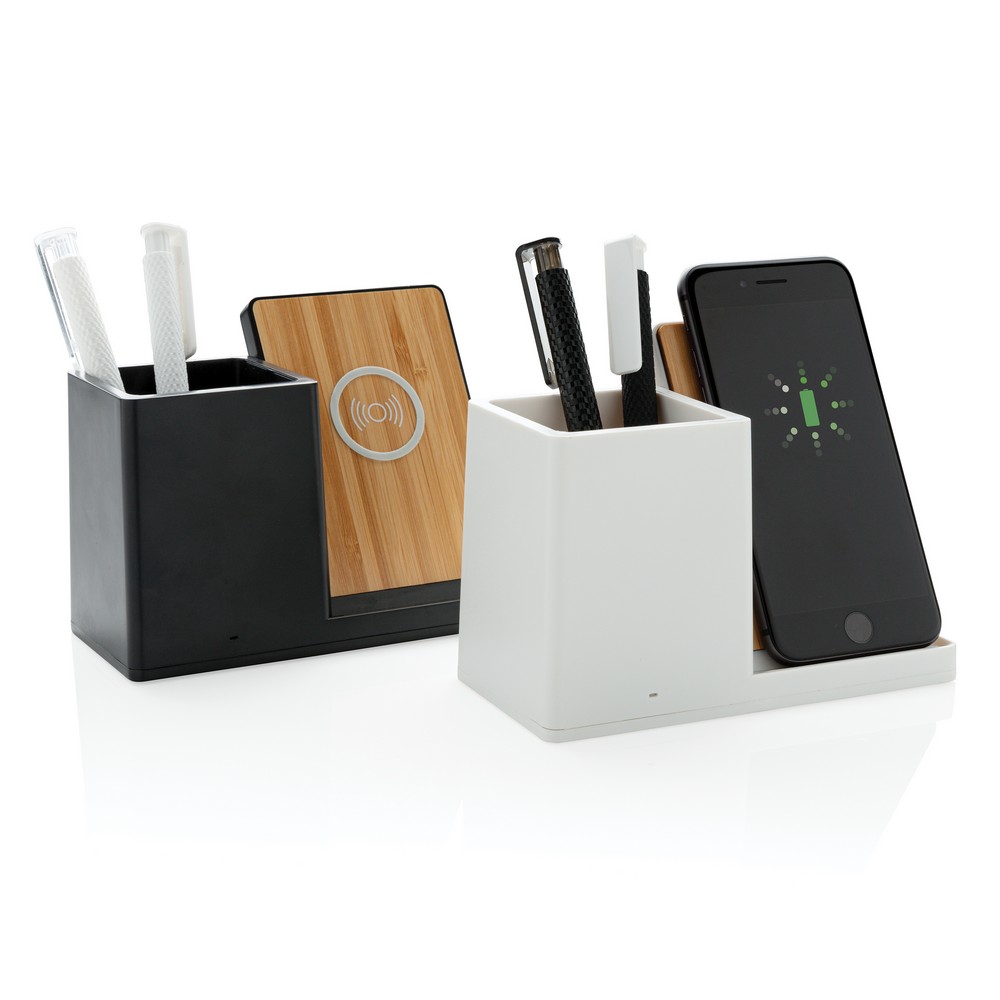 Ładowarka bezprzewodowa 10W, organizer na biurko Ontario Biały P308.403 (11)