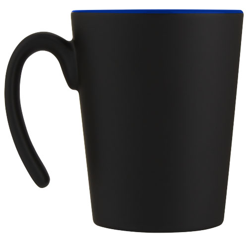 Kubek ceramiczny Oli o pojemności 360 ml z uchwytem Niebieski-Czarny 10068752 (3)