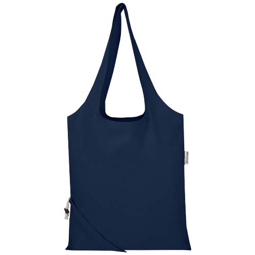 Madras Blend - torba na zakupy, wykonana z recyklingowanej baweły o gramaturze 140 g/m² posiadającej certyfikat GRS, składana Granatowy 12080555 (2)