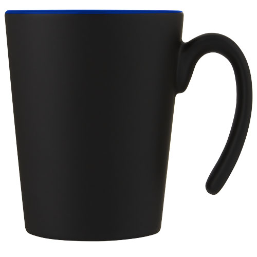 Kubek ceramiczny Oli o pojemności 360 ml z uchwytem Niebieski-Czarny 10068752 (2)