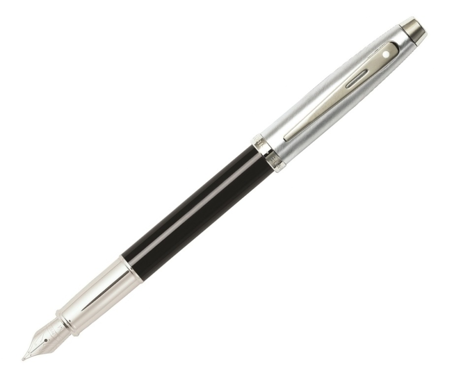 Gadżet reklamowy - Pióro wieczne Sheaffer kolekcja 100, czarne/chrom, wykończenia chromowane, etui prezentowe