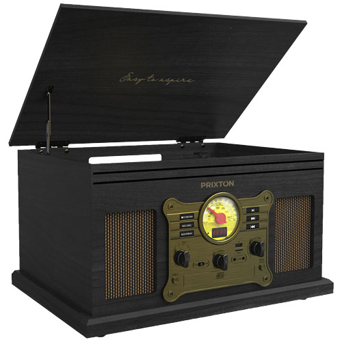 Prixton Century reflective gramofon i odtwarzacz muzyki Czarny 1PA11590 