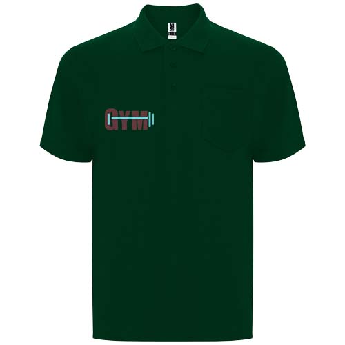 Centauro Premium koszulka polo unisex z krótkim rękawem Butelkowa zieleń R66074Z5 (1)