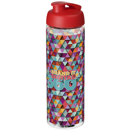 Bidon H2O Vibe o pojemności 850 ml z otwieranym wieczkiem Przezroczysty-Czerwony 21009403 (1)