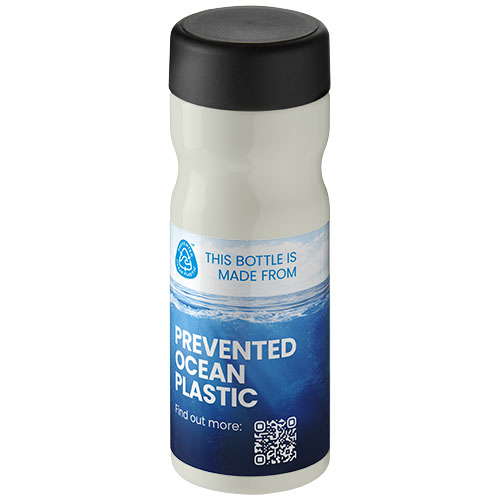 H2O Active® Eco Base 650 ml screw cap water bottle Kość słoniowa-Czarny 21043511 (1)