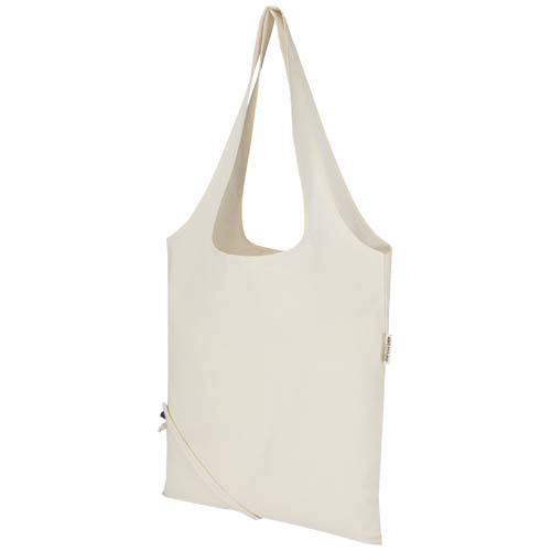 Madras Blend - torba na zakupy, wykonana z recyklingowanej baweły o gramaturze 140 g/m² posiadającej certyfikat GRS, składana Naturalny 12080506 (4)