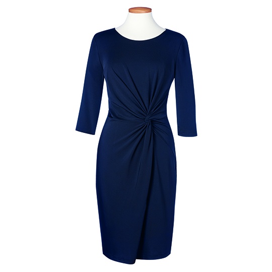 Sukienka z wezlem w talii Navy BR780-479254 