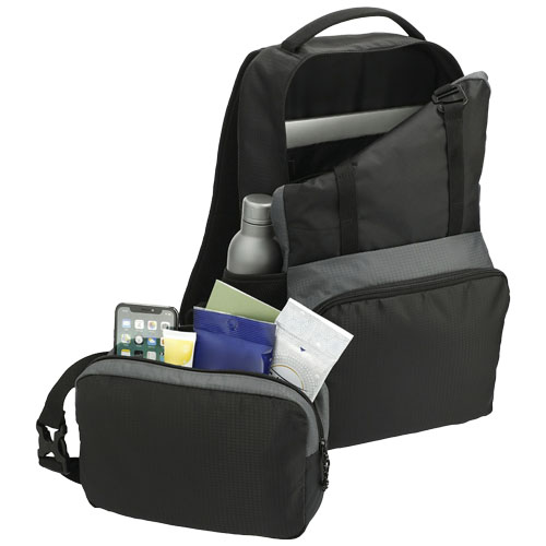 Trailhead plecak na 15-calowego laptopa o pojemności 14 l z recyklingu z certyfikatem GRS Czarny-Szary 12068290 (6)