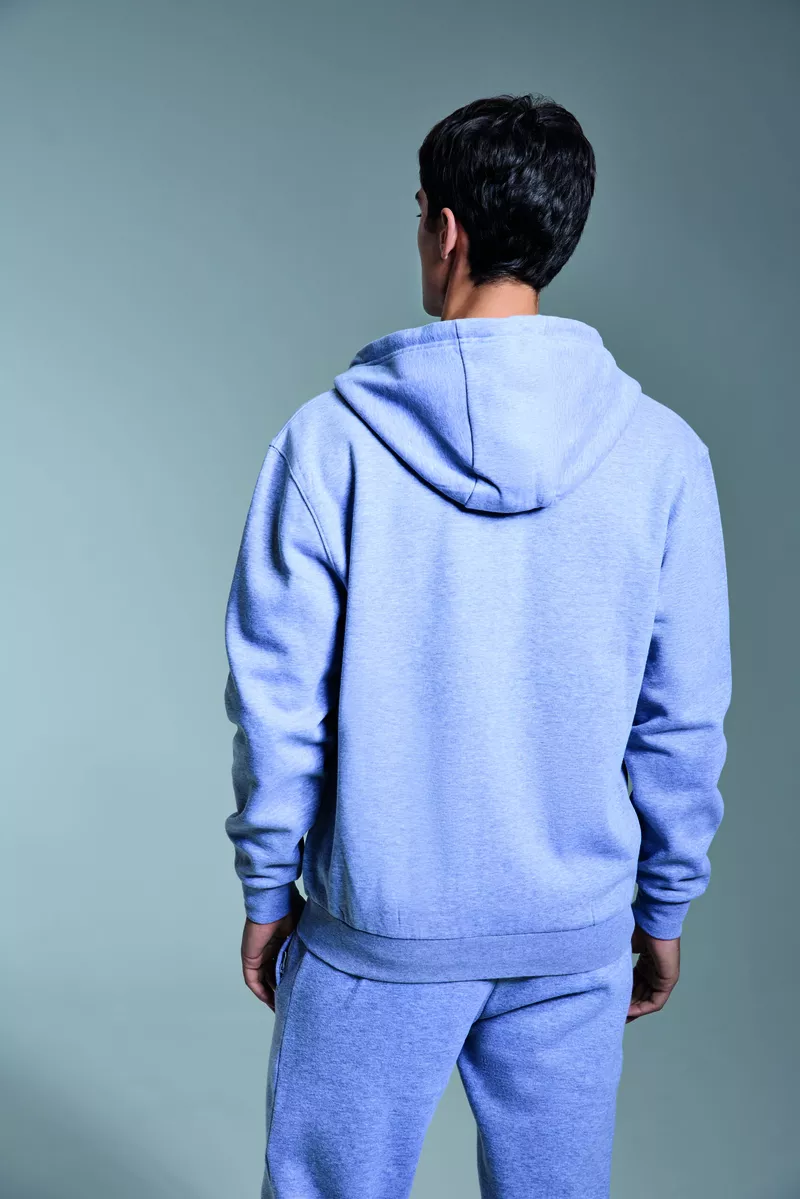 Bluza Rozpinana Oversize z Kapturem Organiczna - Navy Airforce Blue AM102-1411349 (2)