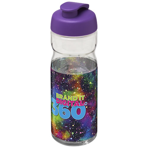 Bidon H2O Base® o pojemności 650 ml z wieczkiem zaciskowym Przezroczysty-Fioletowy 21004509 (1)