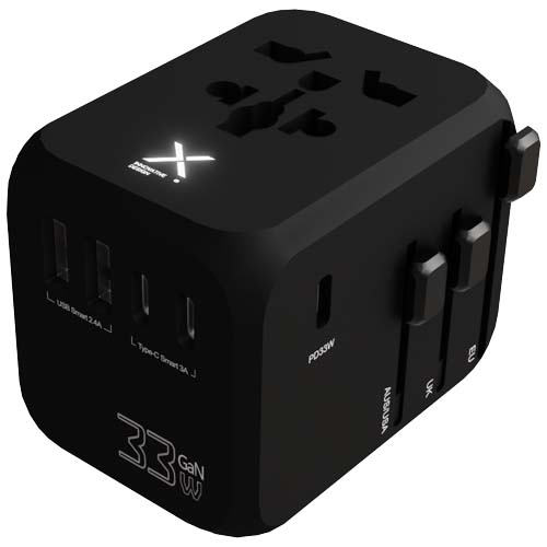 SCX.design T16 uniwersalny adapter podróżny Czarny 2PX17390 