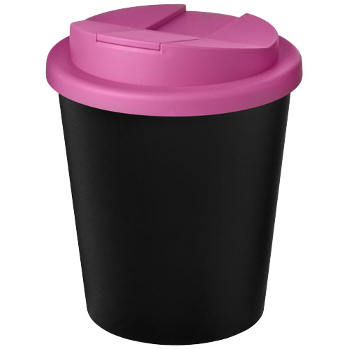Kubek Americano® Espresso Eco z recyklingu o pojemności 250 ml z pokrywą odporną na zalanie  Czarny-Magenta 21045510 