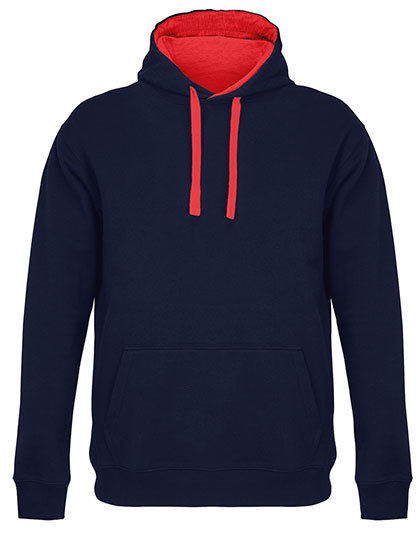 Bluza Męska Kroj Standardowy Szczotkowany Polar - Black & Red French Navy L04853-996463 