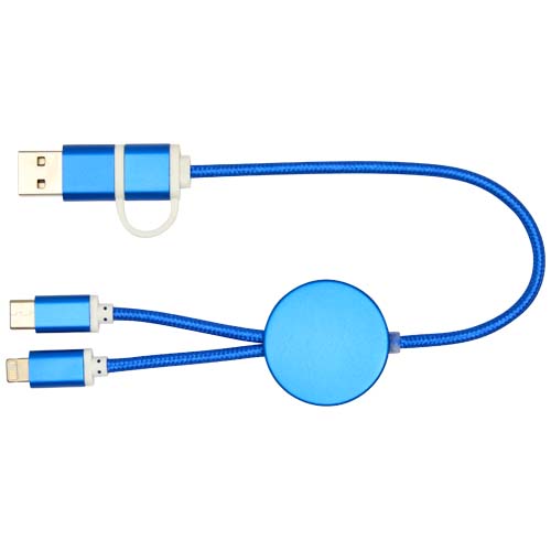 Alasia kabel do synchronizacji danych i szybkiego ładowania 5 w 1 27 W o długości 30 cm z tworzyw sztucznych i aluminium pochodzących z recyklingu Królewski niebieski 12442453 (3)