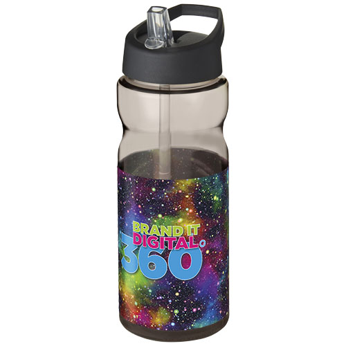 Bidon H2O Base® o pojemności 650 ml z wieczkiem z słomką Węgiel drzewny-Czarny 21004903 (1)