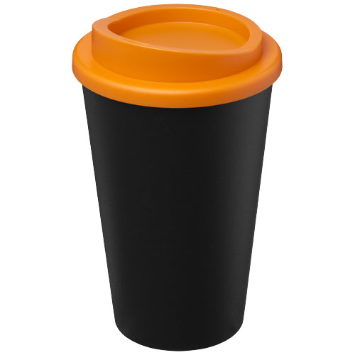 Kubek Americano Eco z recyklingu o pojemności 350 ml Czarny-Pomarańczowy 21042202 