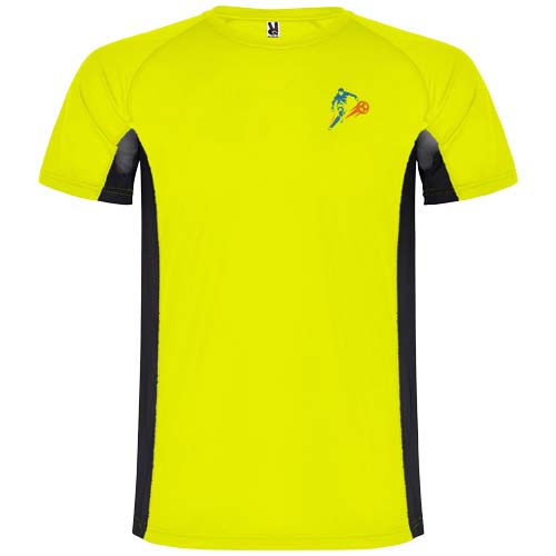 Shanghai sportowa koszulka dziecięca z krótkim rękawem Fluorescencyjny żółty-Czarny K65958YD (1)