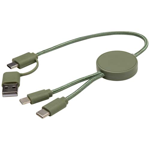 Citala kabel do synchronizacji danych i szybkiego ładowania 5 w 1 27 W o długości 30 cm z tworzyw sztucznych pochodzących z recyklingu Melanż zielony 12442762 (6)