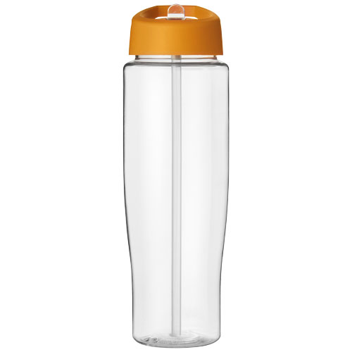 Bidon H2O Tempo® o pojemności 700 ml z wieczkiem z słomką Przezroczysty-Pomarańczowy 21004422 (2)