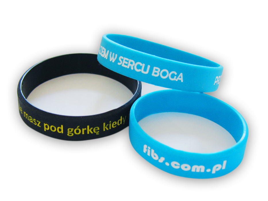 Gadżet reklamowy - 200x Opaska silikonowa tłoczone + wypełnienie 1 kolorem